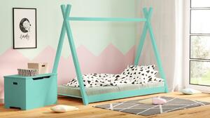 Drevená detská posteľ Tipi - 180x80, Tyrkysová - Konec série