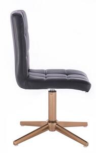 LuxuryForm Židle TOLEDO na zlatém kříži - černá