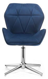 LuxuryForm Židle MILANO MAX VELUR na stříbrném kříži - modrá