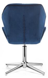 LuxuryForm Židle MILANO MAX VELUR na stříbrném kříži - modrá
