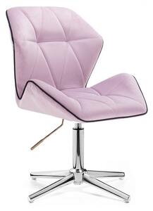 Židle MILANO MAX VELUR na stříbrném kříži - fialový vřes