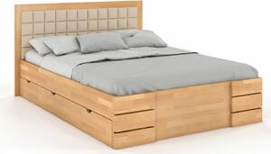 Buková postel s úložným prostorem - Gotland Drawers Čalounění postele: 2303, Odstín moření: Buk přírodní, Rozměr: 120x200