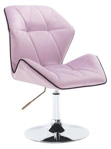 LuxuryForm Židle MILANO MAX VELUR na stříbrném talíři - fialový vřes