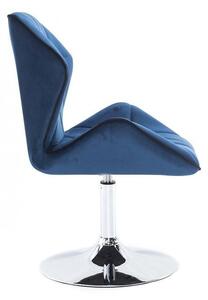 LuxuryForm Židle MILANO MAX VELUR na stříbrném talíři - modrá