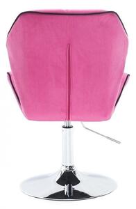 Židle MILANO MAX VELUR na stříbrném talíři - růžová