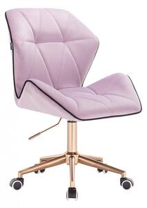 Židle MILANO MAX VELUR na zlaté základně s kolečky - fialový vřes