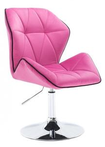 Židle MILANO MAX VELUR na stříbrném talíři - růžová