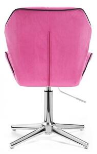 Židle MILANO MAX VELUR na stříbrném kříži - růžová