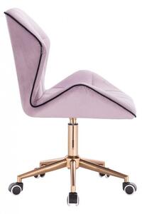 LuxuryForm Židle MILANO MAX VELUR na zlaté základně s kolečky - fialový vřes