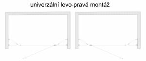 ALFA LINE II Chrom 95 Grape Sprchové dveře jednokřídlé s pevnými stěnami v rovině