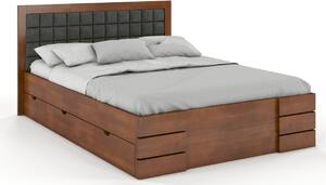 Buková postel s úložným prostorem - Gotland Drawers Čalounění postele: 2315, Odstín moření: Ořech, Rozměr: 140x200