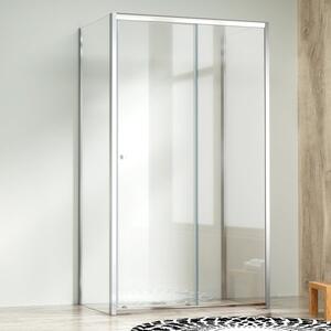 NICOL COMBI II Chrom 80x100x80 Čiré Sprchový kout s posuvnými dveřmi