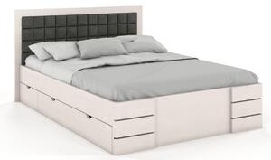 Buková postel s úložným prostorem - Gotland Drawers Čalounění postele: 2315, Odstín moření: Bílá, Rozměr: 180x200
