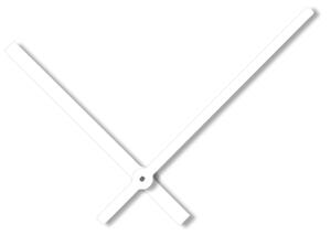 Bílé rovné hliníkové ručičky na hodiny 145 mm | 113 mm APH015W