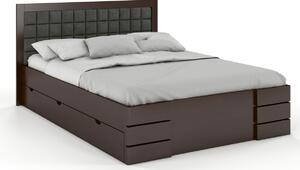 Buková postel s úložným prostorem - Gotland Drawers Čalounění postele: 2315, Odstín moření: Palisander, Rozměr: 160x200