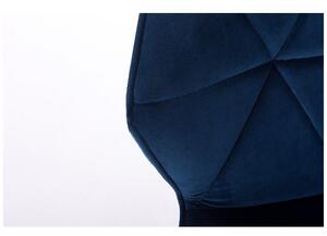 LuxuryForm Židle MILANO VELUR na černé podstavě s kolečky - modrá