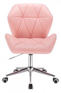 LuxuryForm Židle MILANO MAX na stříbrné podstavě s kolečky - růžová