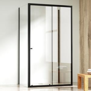 NICOL COMBI II Black 80x100x80 Čiré Sprchový kout s posuvnými dveřmi