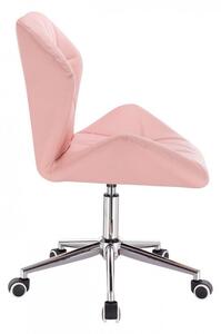 LuxuryForm Židle MILANO MAX na stříbrné podstavě s kolečky - růžová