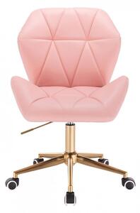 LuxuryForm Židle MILANO MAX na zlaté podstavě s kolečky - růžová