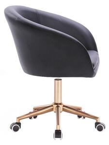LuxuryForm Židle VENICE na zlaté podstavě podstavě s kolečky - černá