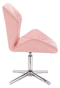 LuxuryForm Židle MILANO MAX na stříbrném kříži - růžová