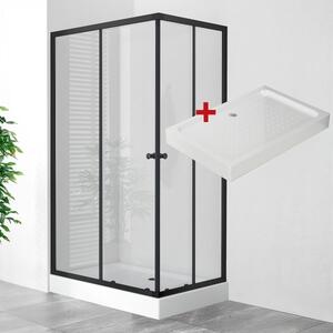 POINT BLACK LOR 100x80 Clear Obdélníkový sprchový kout s akrylátovou vaničkou