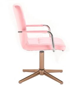 LuxuryForm Židle VERONA na zlatém kříži - růžová