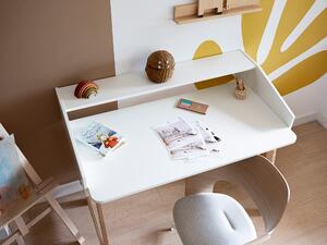 Psací stůl na dřevěných nohách do dětského pokoje BASIC bílý
