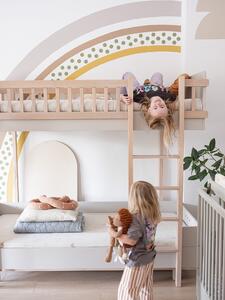 Dětská patrová postel BASIC se žebříkem vpravo 90x200 cm - Bílá