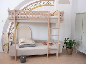 Dětská patrová postel BASIC se žebříkem vpravo 90x200 cm - Bílá