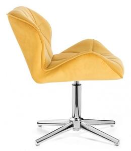 LuxuryForm Židle MILANO VELUR na stříbrném kříži - žlutá