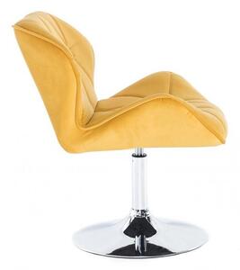 LuxuryForm Židle MILANO VELUR na stříbrném talíři - žlutá