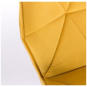 LuxuryForm Židle MILANO VELUR na zlaté podstavě s kolečky - žlutá