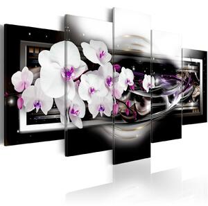 Obraz - Orchideje na černém pozadí 100x50