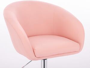 LuxuryForm Židle VENICE na stříbrné podstavě s kolečky - růžová