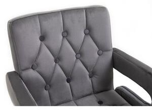 LuxuryForm Židle BOSTON VELUR na stříbrném kříži - šedá