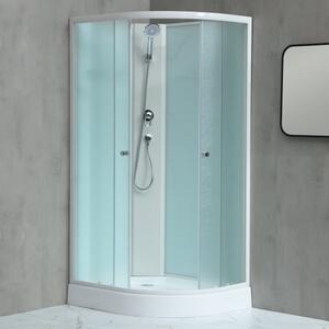 MILD AS-Levý 100x80 WHITE Sprchový box asymetrický s nízkou akrylátovou vaničkou