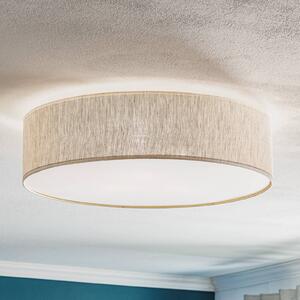 Eko-Light Stropní světlo Leano, šedé, plátěný potah, Ø 50 cm, stmívatelný, Hliník / šedá / zinek, Obývací pokoj / jídelna, Textil / tkanina / hedvábí, Moderní