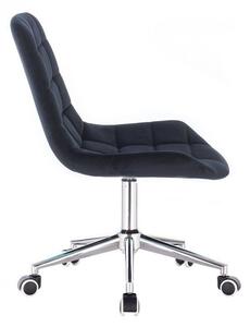 LuxuryForm Židle PARIS VELUR na stříbrné podstavě s kolečky - černá