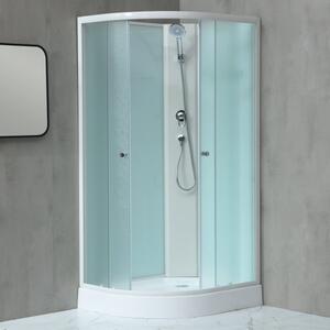 MILD AS-Pravý 100x80 WHITE Sprchový box asymetrický s nízkou akrylátovou vaničkou