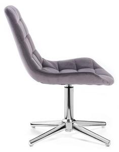 LuxuryForm Židle PARIS VELUR na stříbrném kříži - šedá