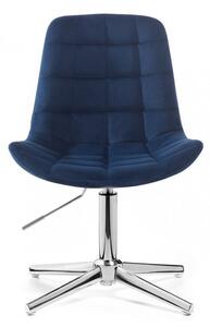 LuxuryForm Židle PARIS VELUR na stříbrném kříži - modrá