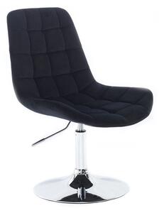 LuxuryForm Židle PARIS VELUR na stříbrném talíři - černá