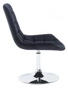 LuxuryForm Židle PARIS VELUR na stříbrném talíři - černá