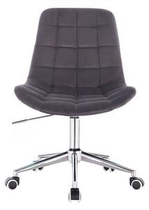 LuxuryForm Židle PARIS VELUR na stříbrné podstavě s kolečky - šedá