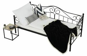TEMPO Kovová postel, černá, 90x200, DAINA