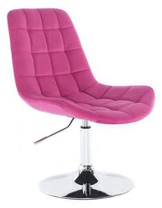 Židle PARIS VELUR na stříbrném talíři - růžová