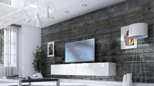 Obývací stěna modulární Combo, varianta 19 Bílá/ Bíly lesk - Konec série