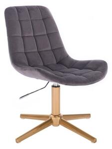 LuxuryForm DESIGN Židle PARIS VELUR na zlatém kříži - šedá